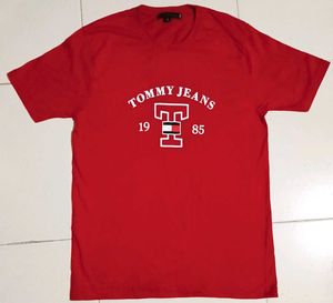 Tommy Jeans Red T-Shirt - Pure Cotton