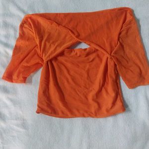 Orange Off-Shoulder Top