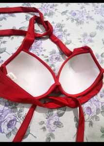 Red Halter Bikini Set