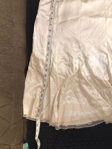 Elegant Cream Lace Trim Skirt