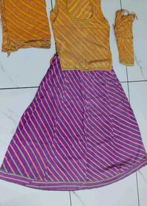Vibrant Striped  rajputi suit