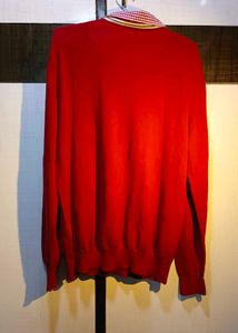 Red Sweater with Attached Collar