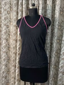 Black Tank Top with Pink Trim