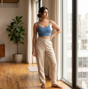 Denim Crop Top with Tags