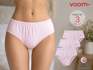 Voom Pack of 3 Pink Striped Briefs