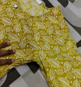 Yellow Printed Kurta Set