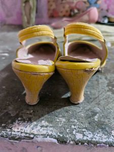 Yellow Slingback Heels