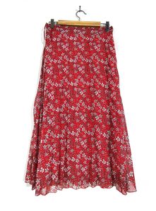 Red Floral Print Skirt (Women's)