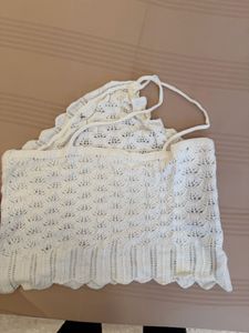 White Crochet Halter Neck Top