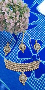 golden choker set with teeka