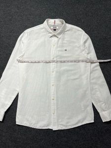 Tommy Hilfiger Men's White Linen Shirt