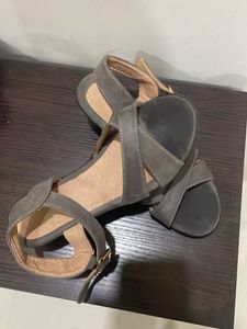Stylish Gray Ankle Strap Sandals