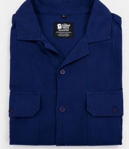 Men's Blue Button-Up Shirt