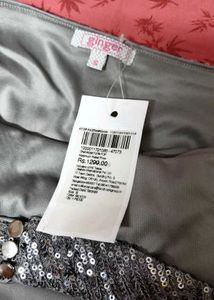 Ginger Sequin Halter Neck Silver Crop Top