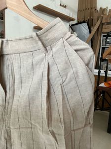 High-Waisted PINSTRIPE Striped Linen trouser