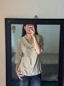 Embroidered Beige Kurta