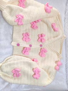 Crochet Cardigan with Bows