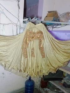 heavy gold silk lahanga choli set