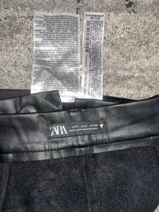 Zara Faux Leather wide-leg Pants