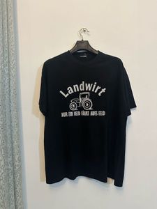 Black Tractor Graphic T-Shirt single stitch