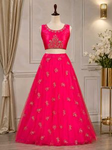 Stunning Pink Embroidered Lehenga Choli