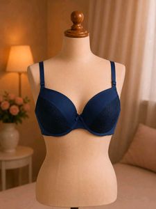 Elegant Blue Lace Padded Bra