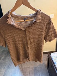 Brown Textured Top