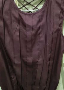 Stylish dark purple Lattice Back Top