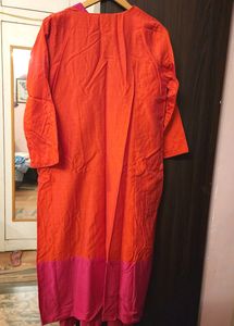 Truebrowns Red pink Jacket Kurta Set Of 3