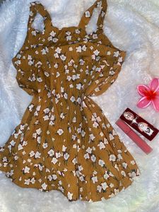 Cute Floral Print Mini Dress