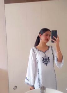 White kashmiri  Kurta