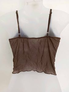 Sheer Mesh Lettuce Hem Camisole