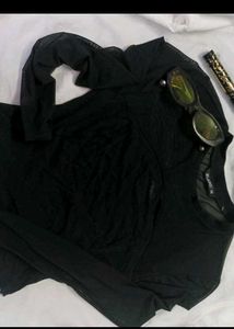 Chic Black Long Sleeve Top