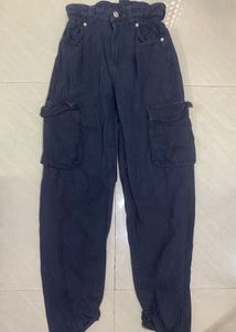 Trendy Navy Blue Cargo Pants