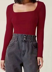 Women's Red Long Sleeve Top