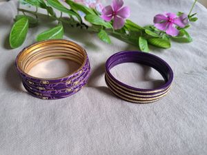 Purple Spring Metal Bangles Beautiful Designs