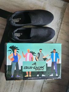 Adi-Bok Men's Black Slip-On Shoes