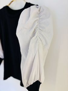 Black Puff Sleeve Top