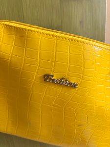 Yellow Croc Embossed Bag