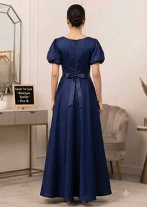 Elegant Navy Blue Gown with Sequins