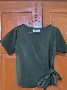 Stylish Green Wrap Top