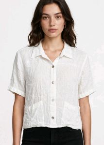 Crinkle Texture Short Sleeve Shirt