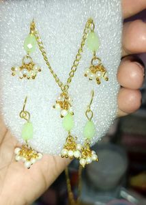 Elegant  Stone &amp; Pearl Necklace Set in 6 different