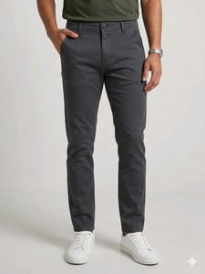 offer 🎁 Men's Dark Grey Slim Fit Chino Trousers
