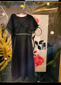 one time used Elegant Black Midi Dress