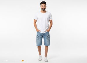 Embroidered Denim Jorts