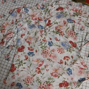 Korean Style Floral Top with Back Tie