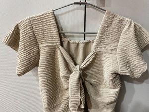 Textured Tie-Front Mini Dress