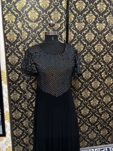 Elegant Black Embellished Maxi Dress