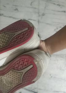Campus White &amp; Red Sneakers